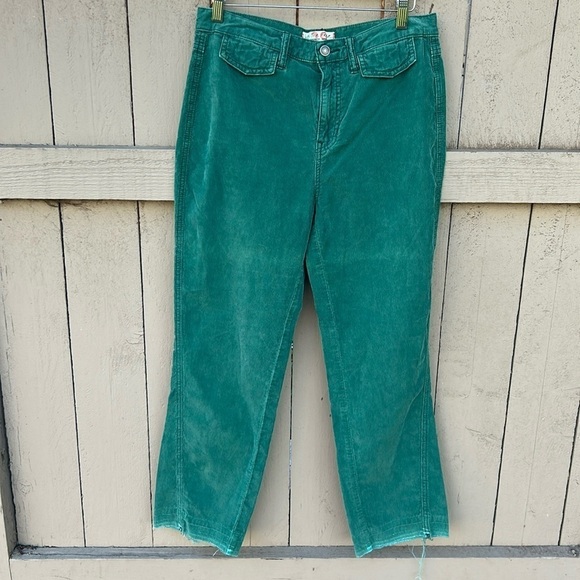 We the Free Corduroy Jeans Free People Cords Green Sz 29 Bohemian Retro Jeans - Picture 1 of 5